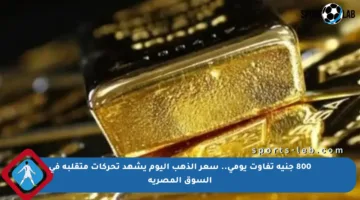 800 جنيه تفاوت يومي.. سعر الذهب اليوم يشهد تحركات متقلبة في السوق المصرية